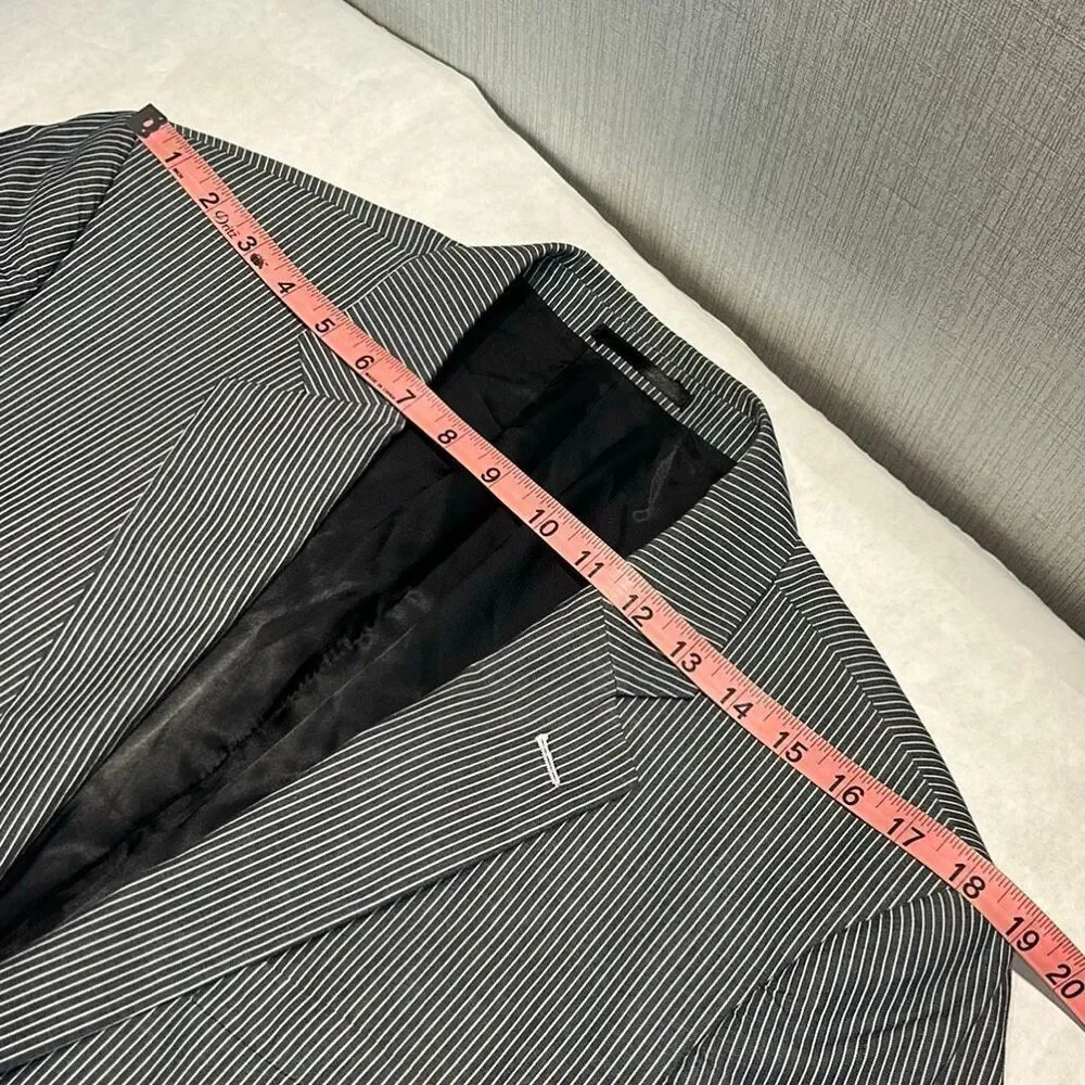 Austin Reed Mens Striped Blazer Sz XLarge Pure Cotton Gray White Suit Coat